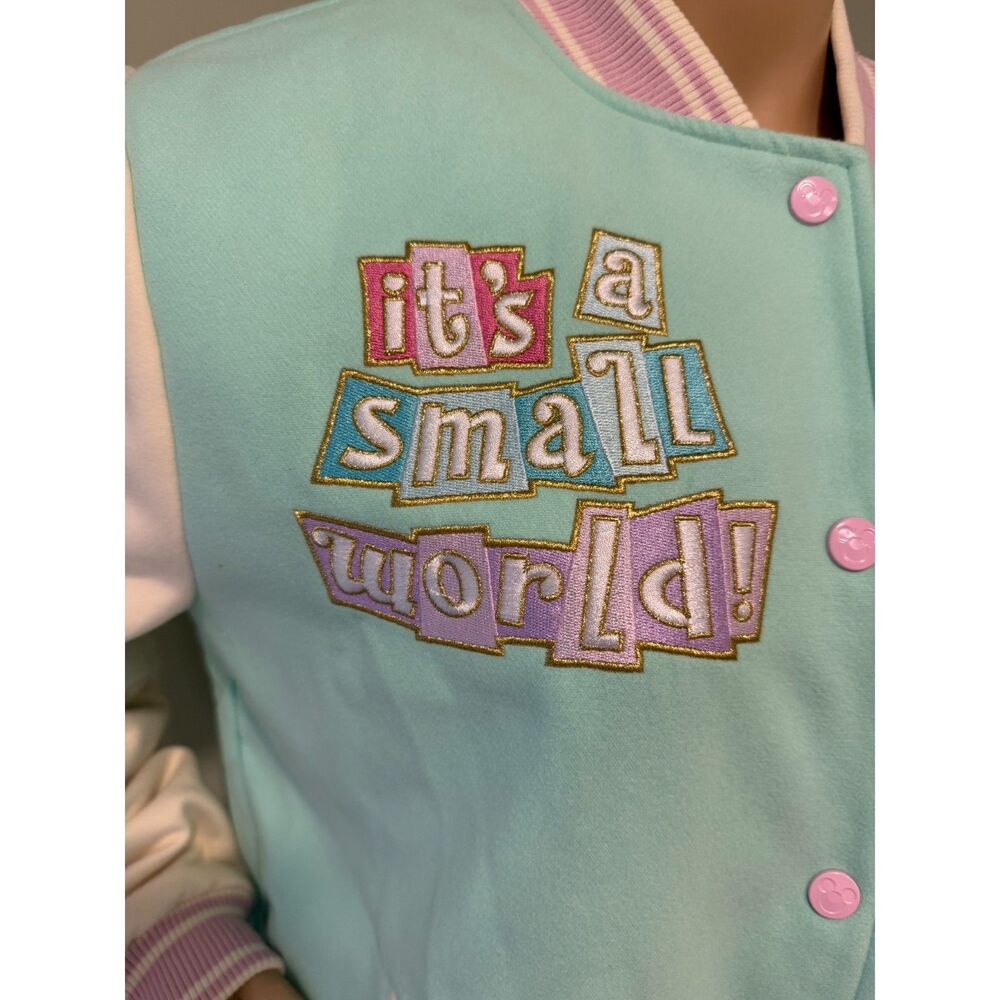 WDW Parks Stoney Clover Lane "It's a Small World" Letterman Jacket- Size Medium - Picture 2 of 10